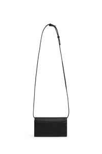 PAS INFO   Sac à bandoulière avec rabat en cuir - Black