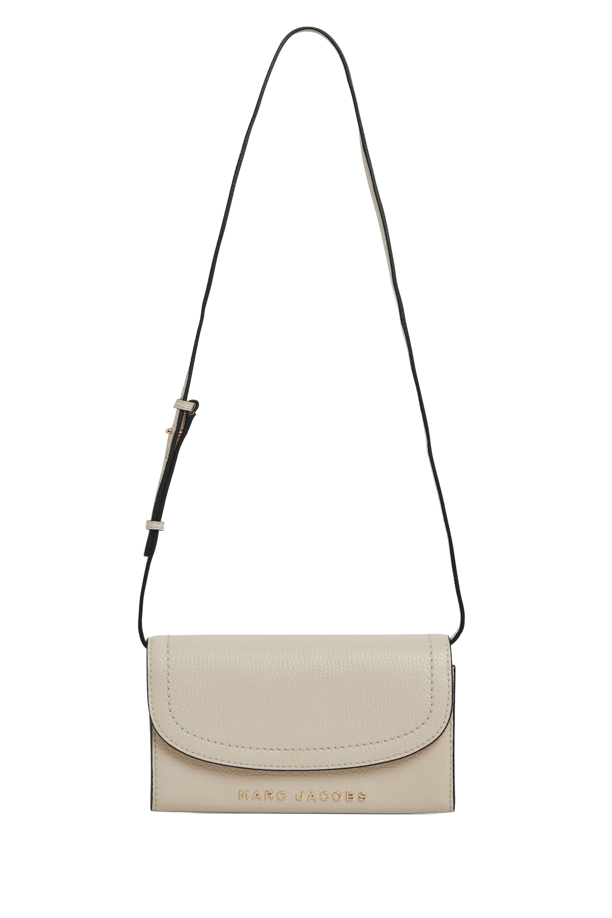 Sac à bandoulière avec rabat en cuir - Marshmallow