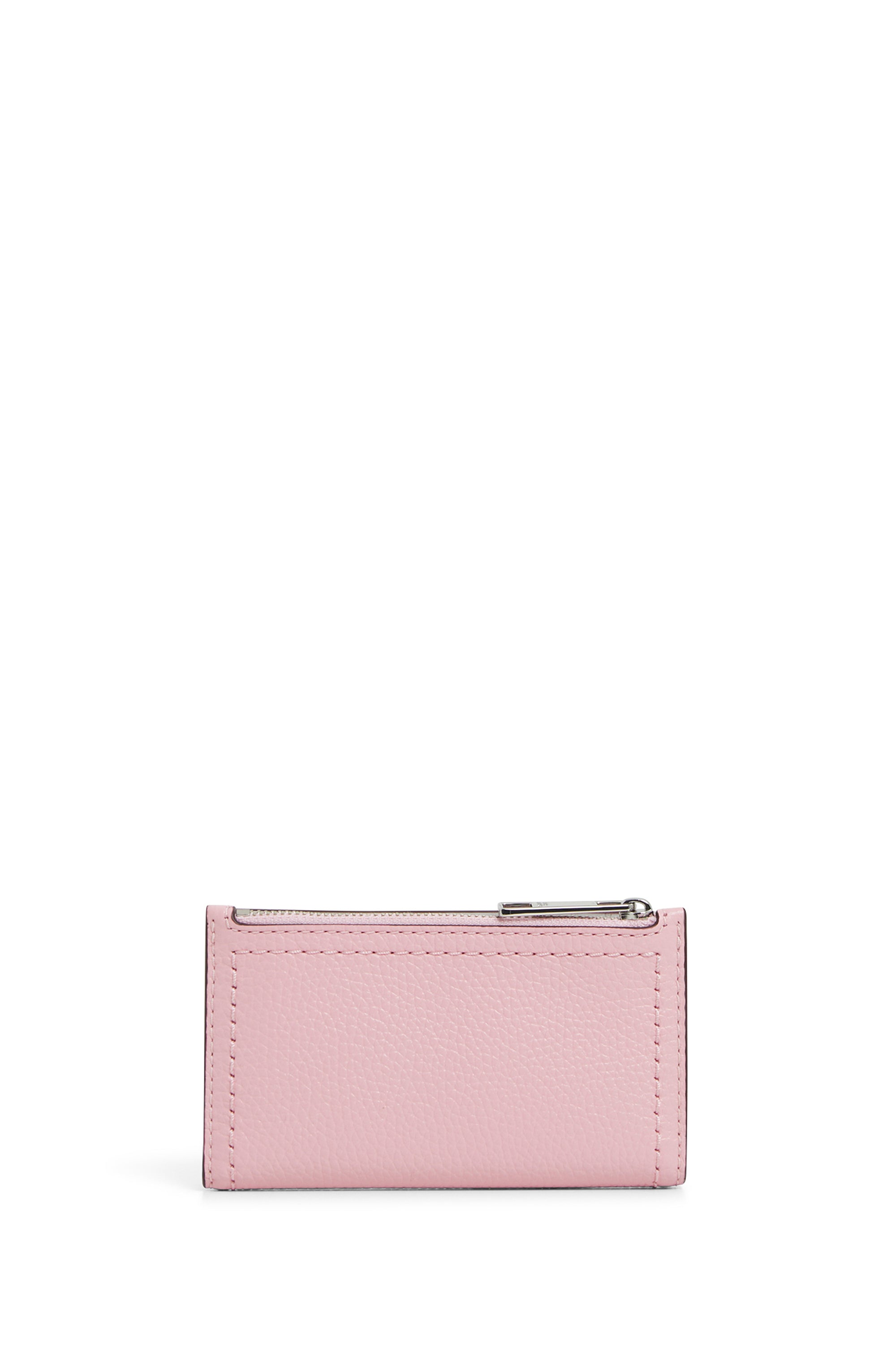 Portefeuille à fermeture éclair en cuir - Bubblegum