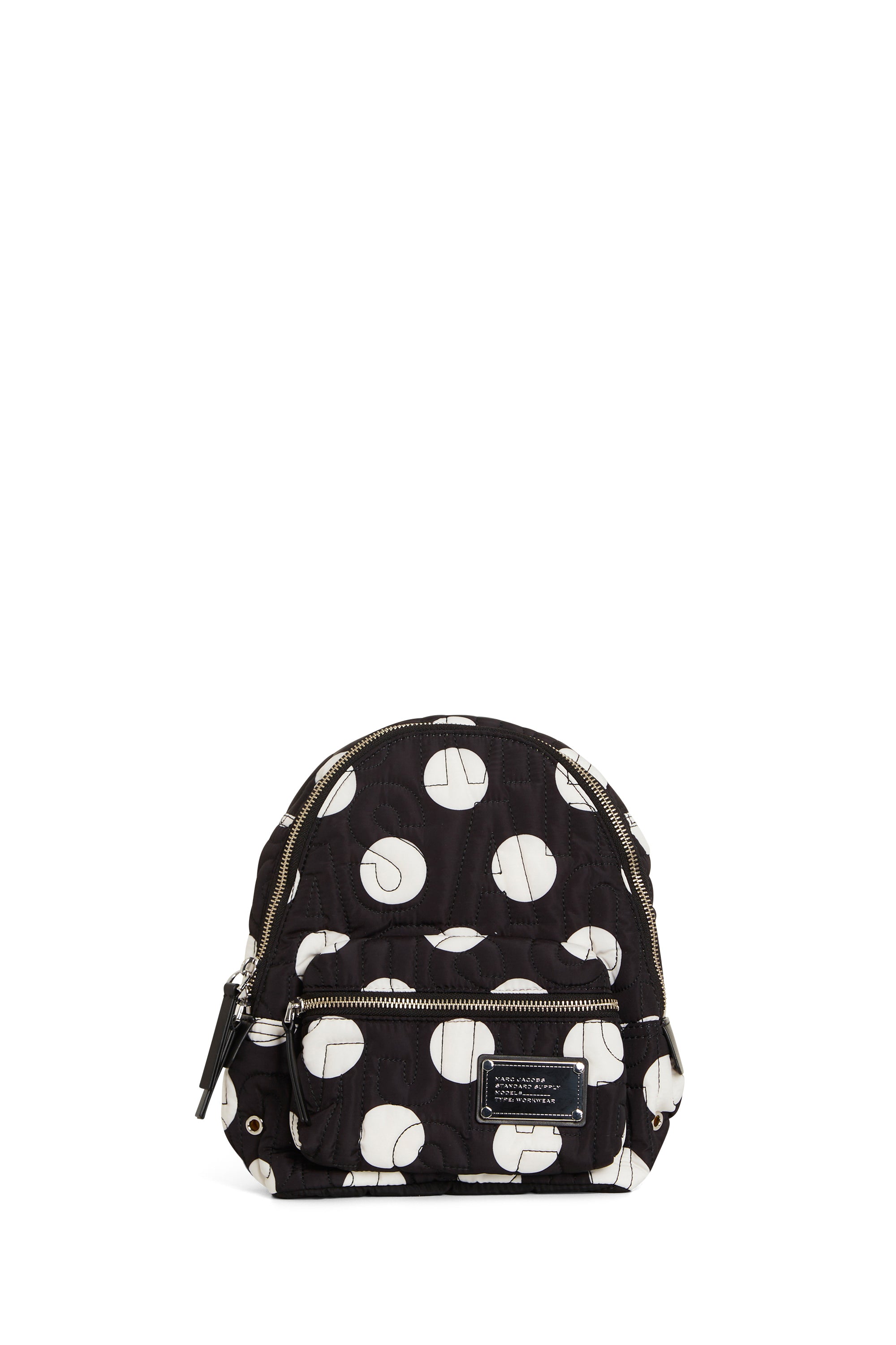 Petit sac à dos Workwear à pois en tissu - Black & White