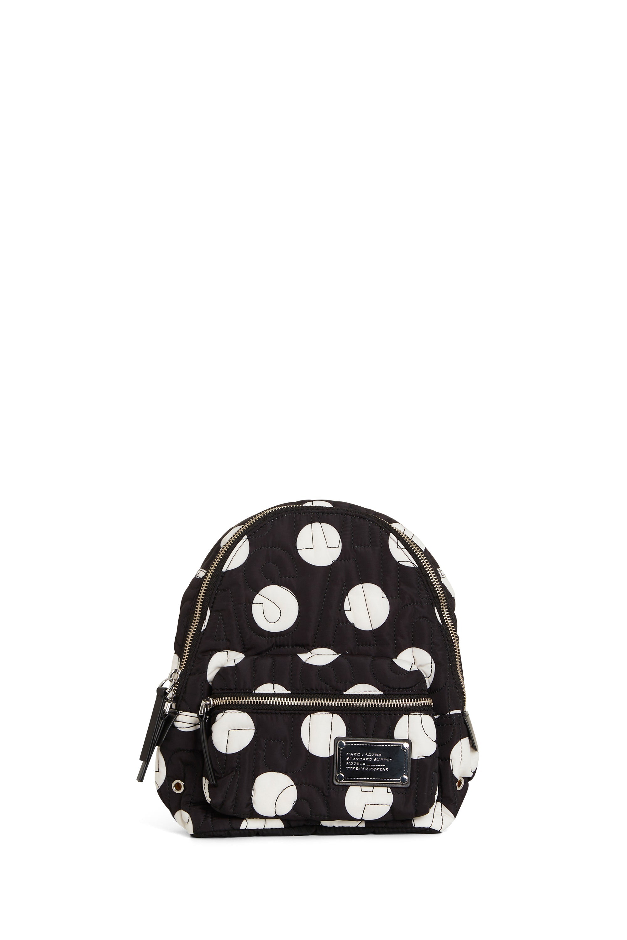 Petit sac à dos Workwear à pois en tissu - Black & White