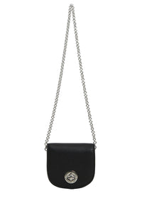 Sac à bandoulière avec chaîne en cuir - Black