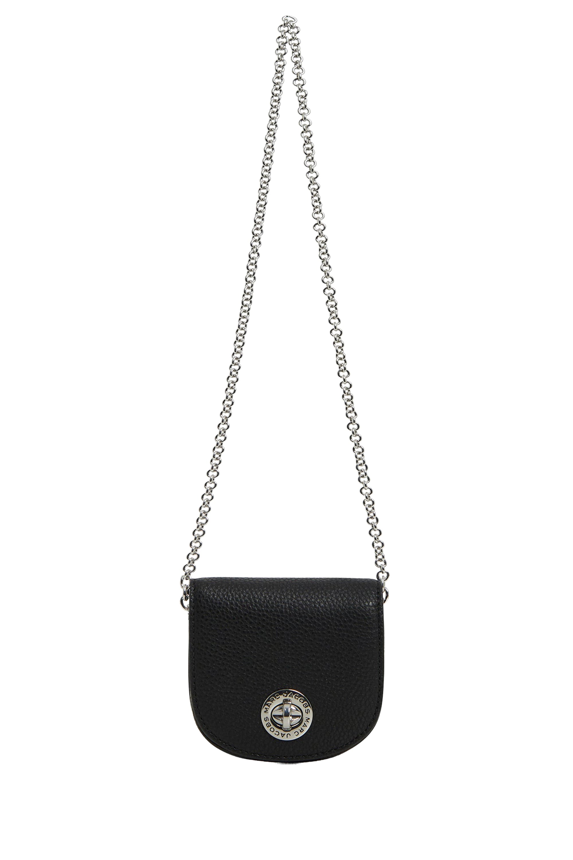 PAS INFO   Sac à bandoulière avec chaîne en cuir - Black