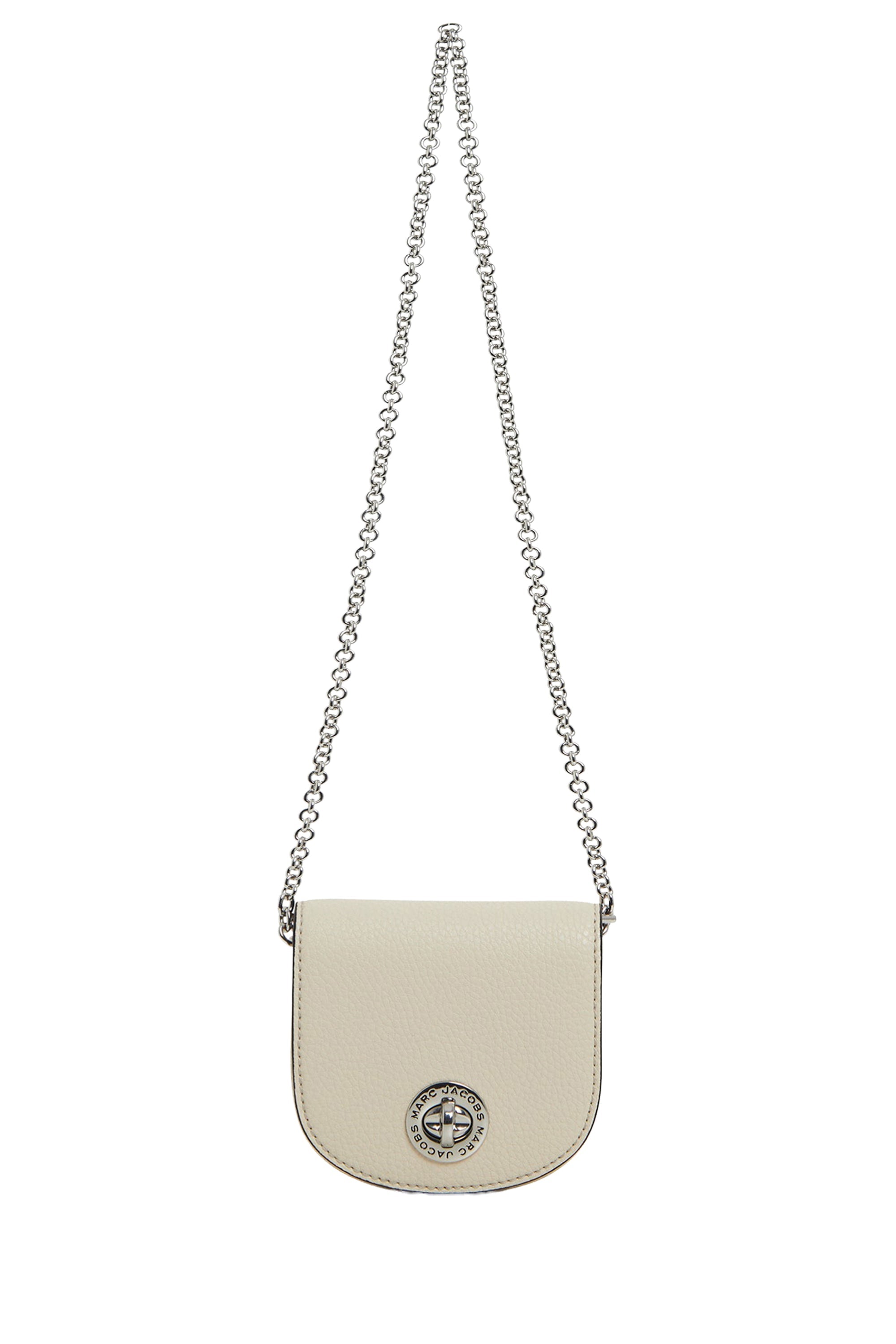 Sac à bandoulière avec chaîne en cuir - Marshmallow