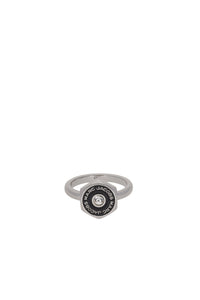 Bague Bouton en laiton - Silver & Black