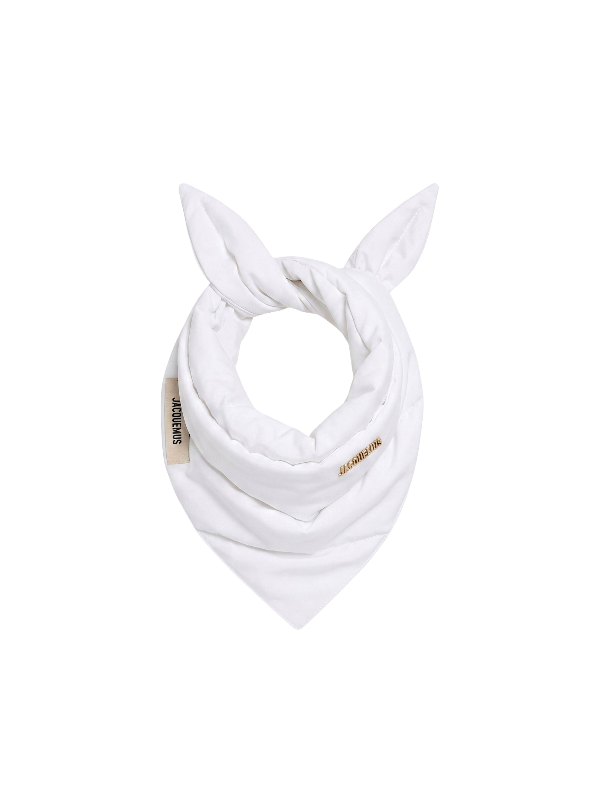 Bandana à logo en cuir - White