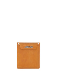 Pochette à logo en cuir - Brown