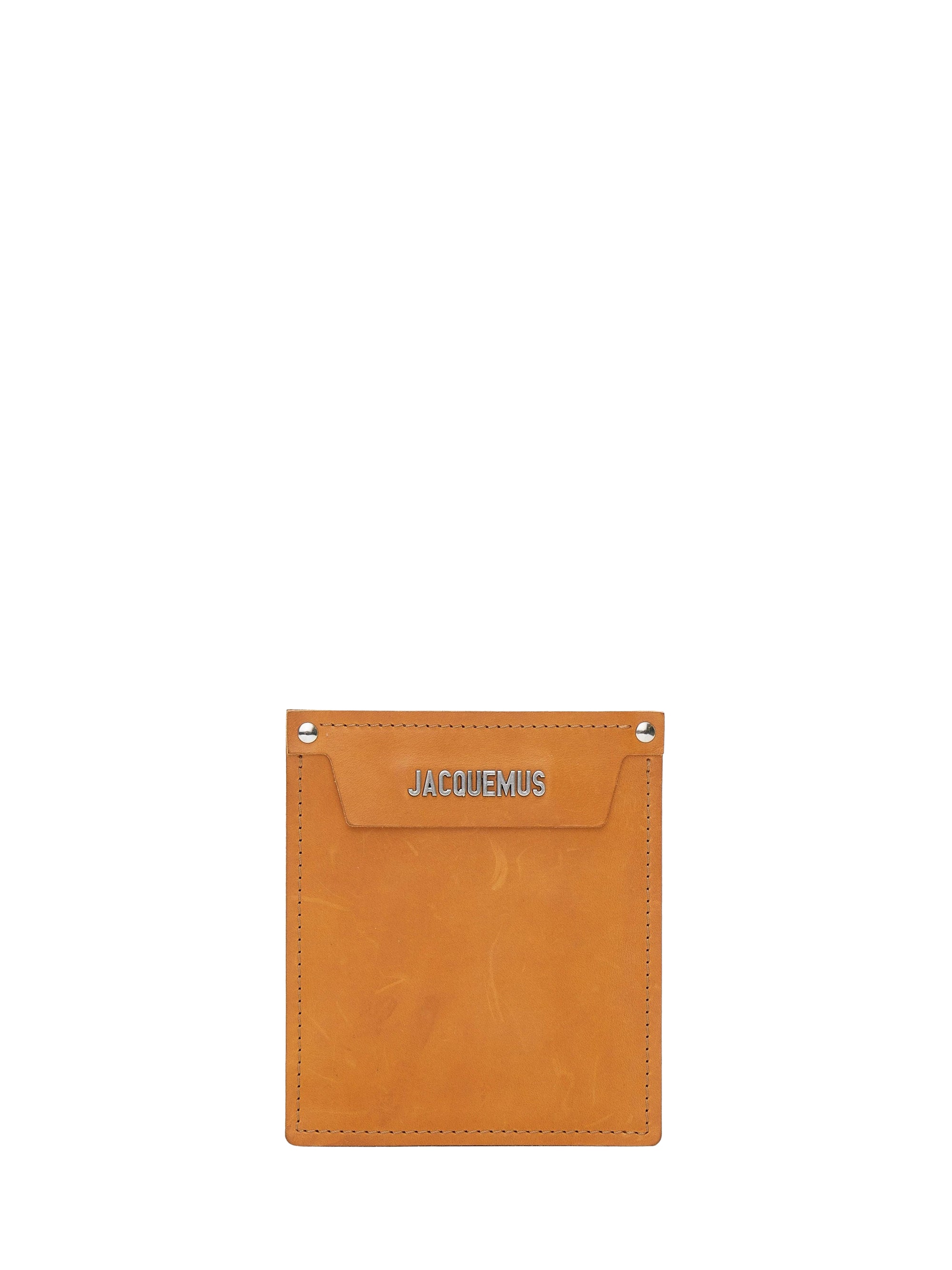 Pochette à logo en cuir - Brown