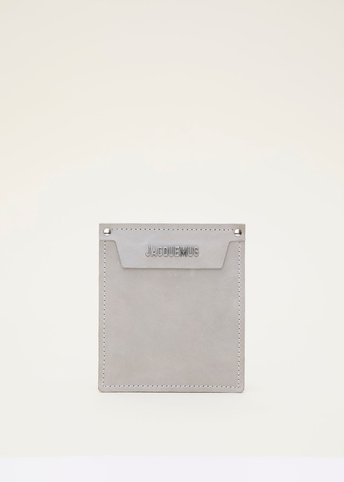 Pochette à logo en cuir - Grey
