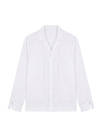 Chemise Drap à patte de boutonnage - White