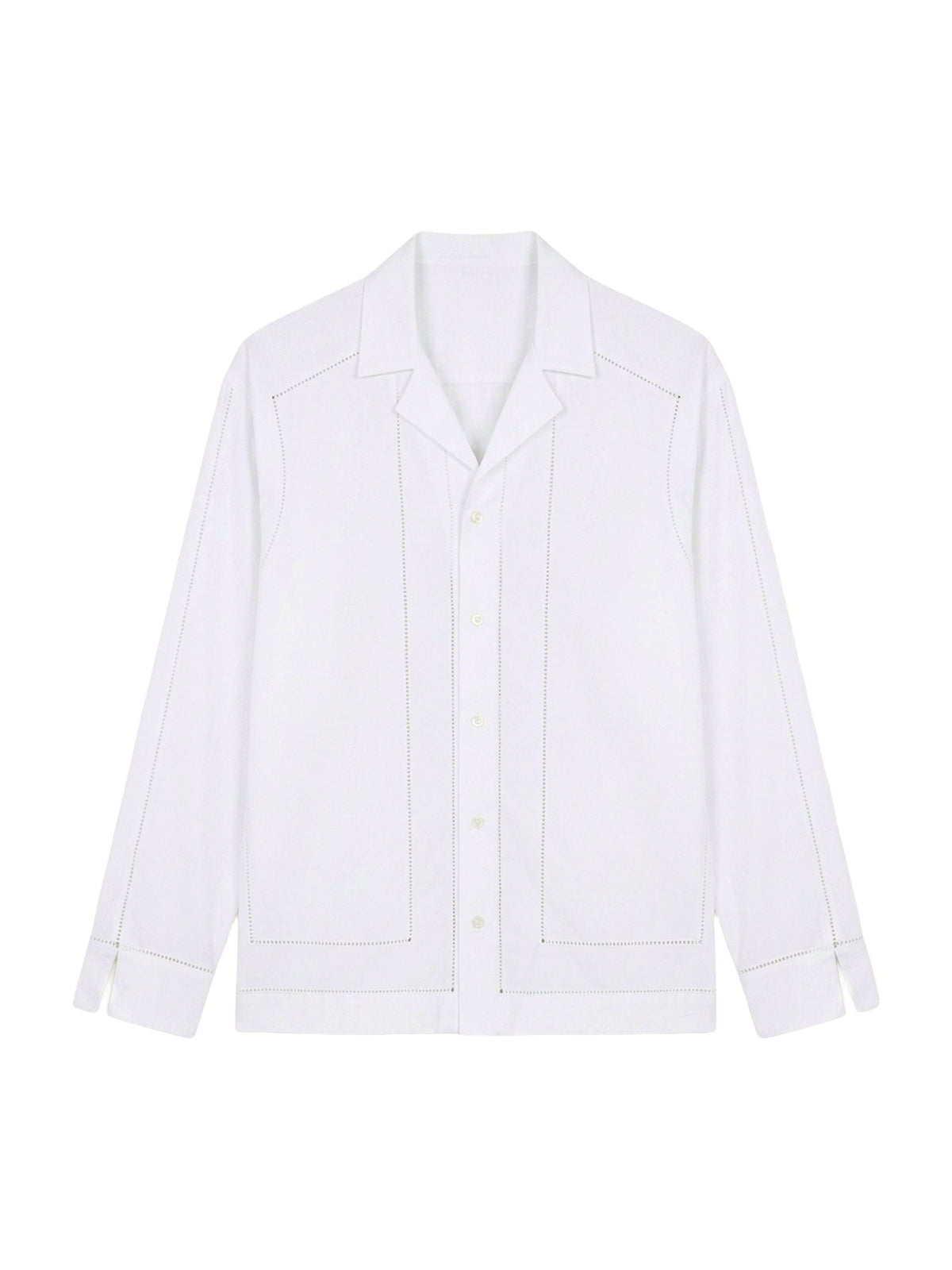 Chemise Drap à patte de boutonnage - White