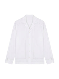 Chemise Drap à patte de boutannage - White