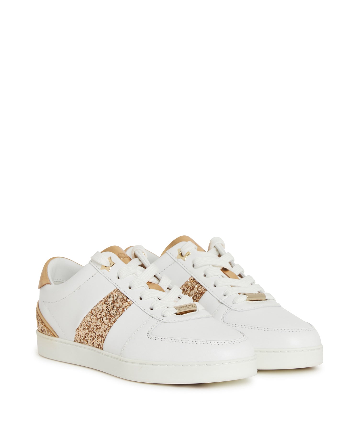 Teri leather trainers - Golden & White