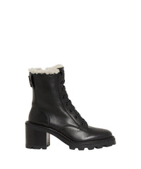 Bottines JC de combat 65 en cuir - Black & Natural