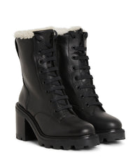 Bottines JC de combat 65 en cuir - Black & Natural
