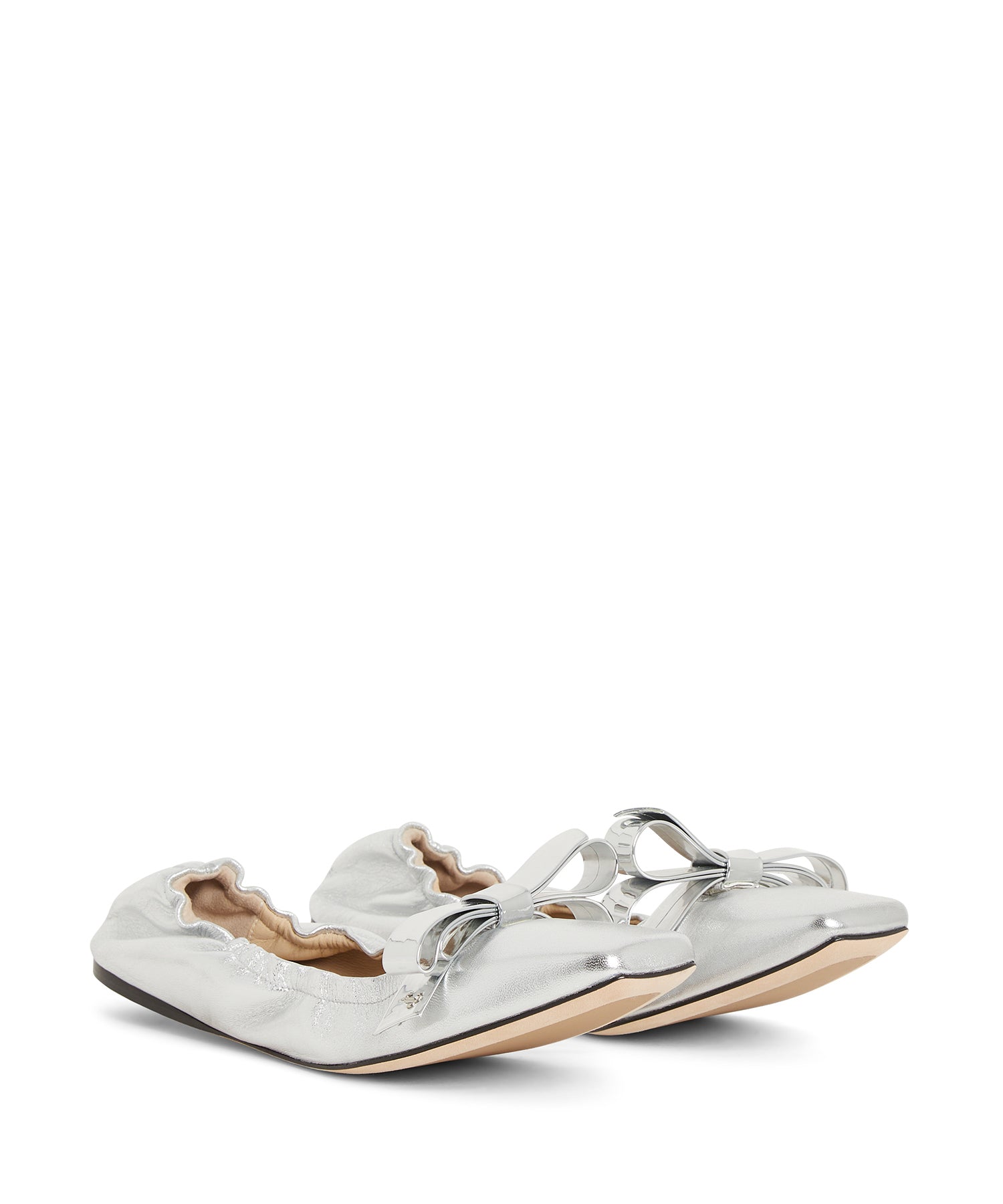 Adalee ballerinas in leather - Silver & Pink