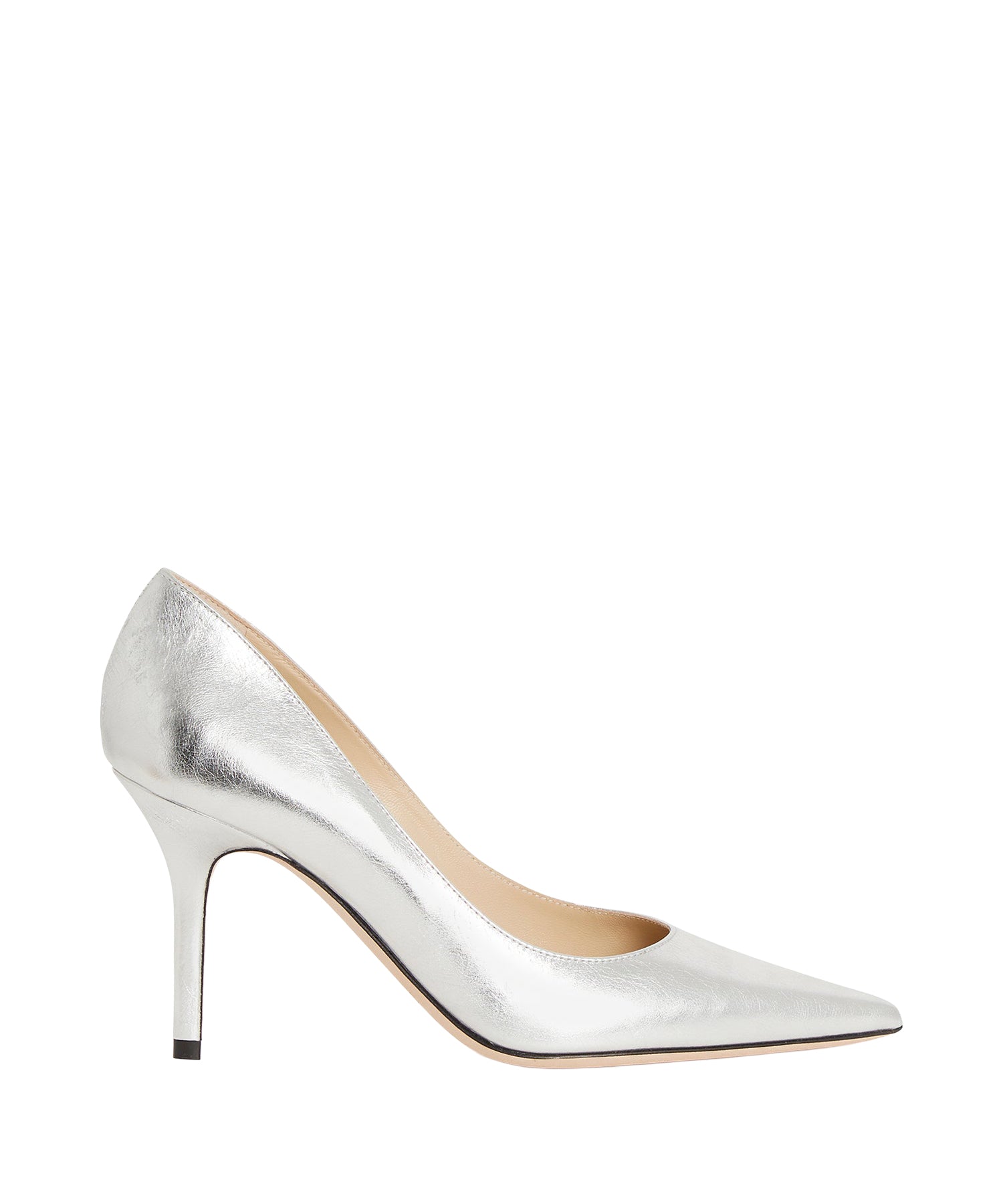 Escarpins Agnes 85 en cuir métallisé vintage - Silver