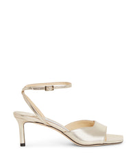 Zula 60 sandals in embossed leather - Champagne