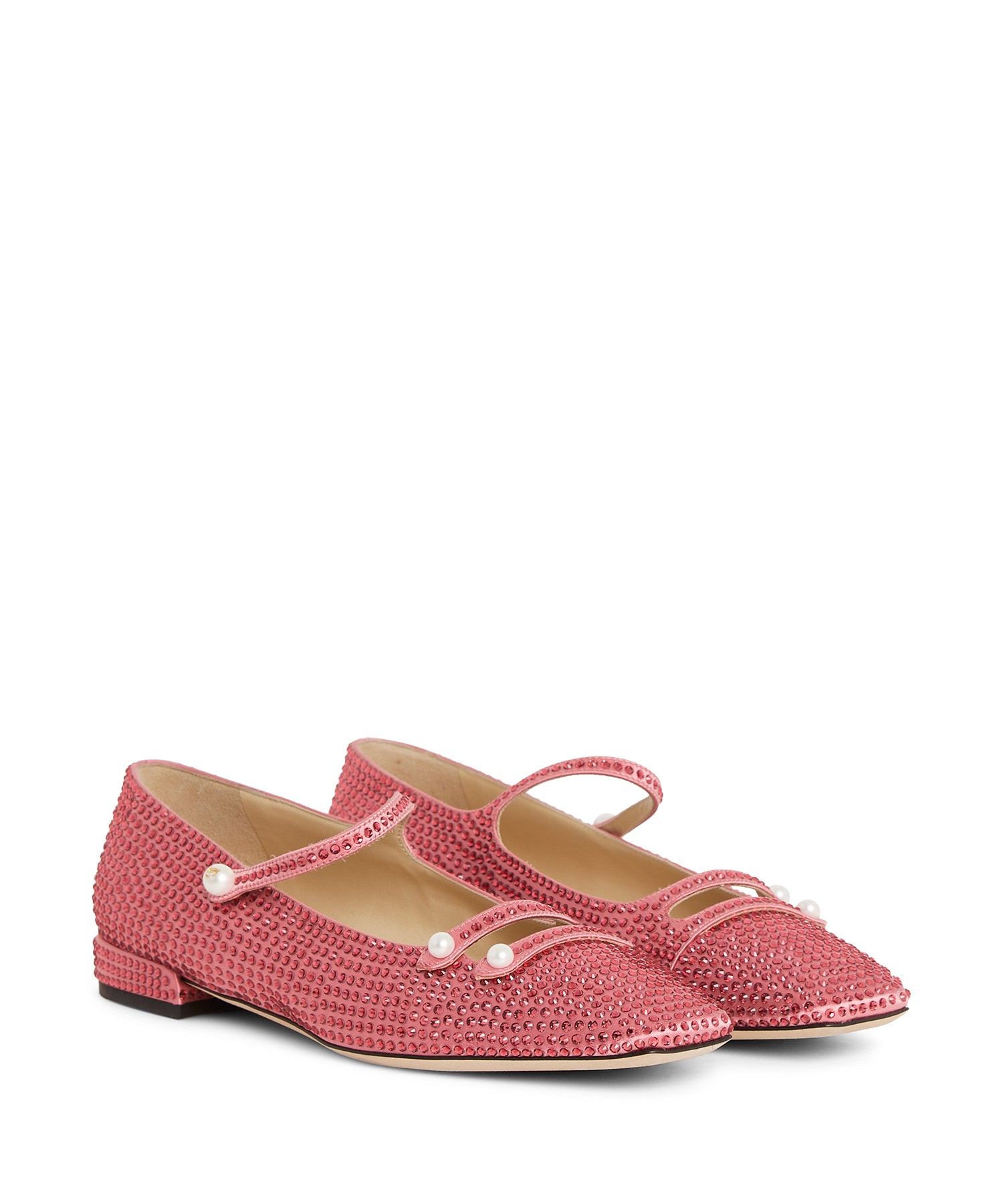 Ballerines Anya 15 en satin à cristaux - Candy Pink