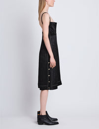 Robe en satin brillant écrasé - Black