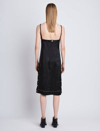 Robe en satin brillant écrasé - Black