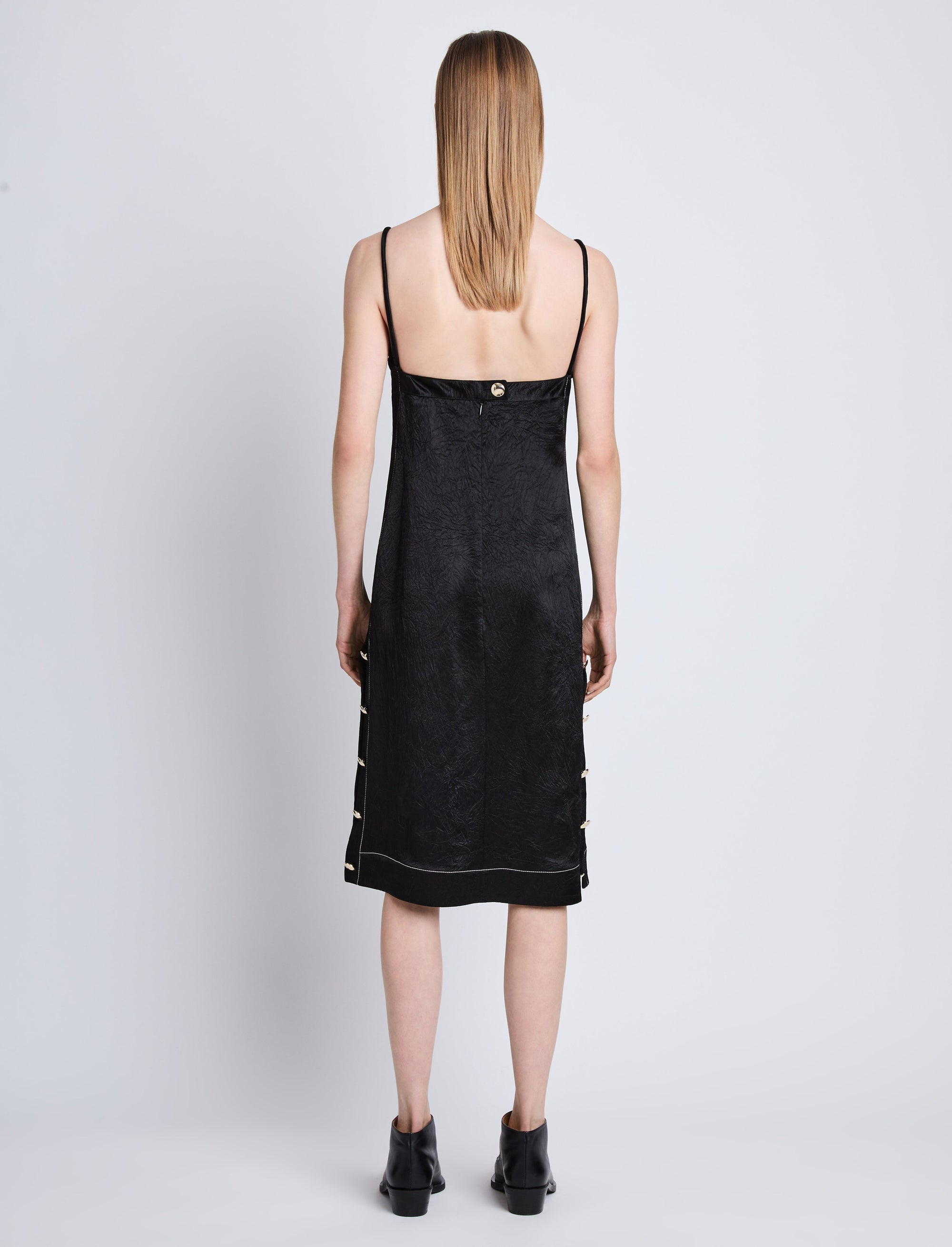 Robe en satin brillant écrasé - Black