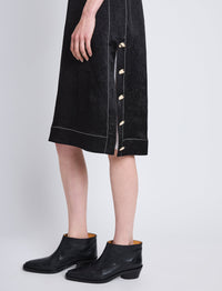 Robe en satin brillant écrasé - Black