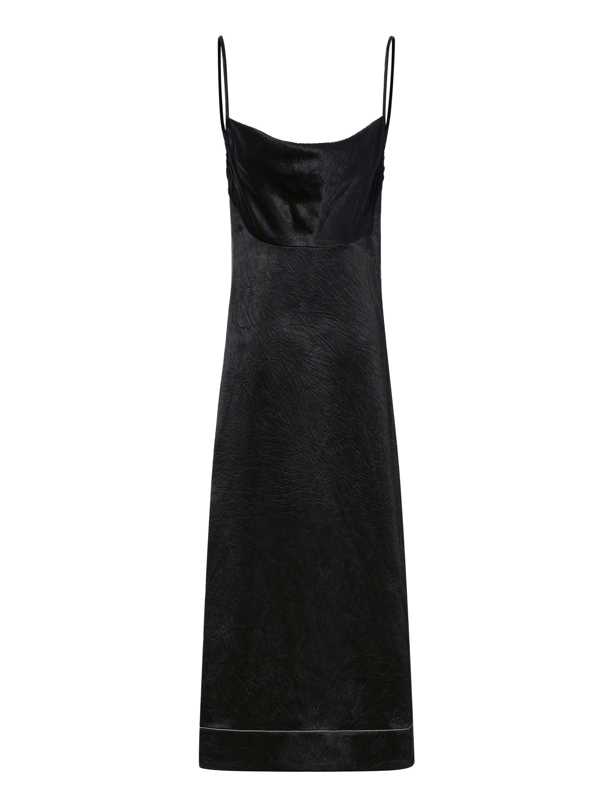 Robe en satin brillant écrasé - Black