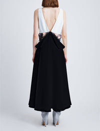 Robe imprimée en laine - Black