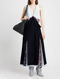 Robe imprimée en laine - Black