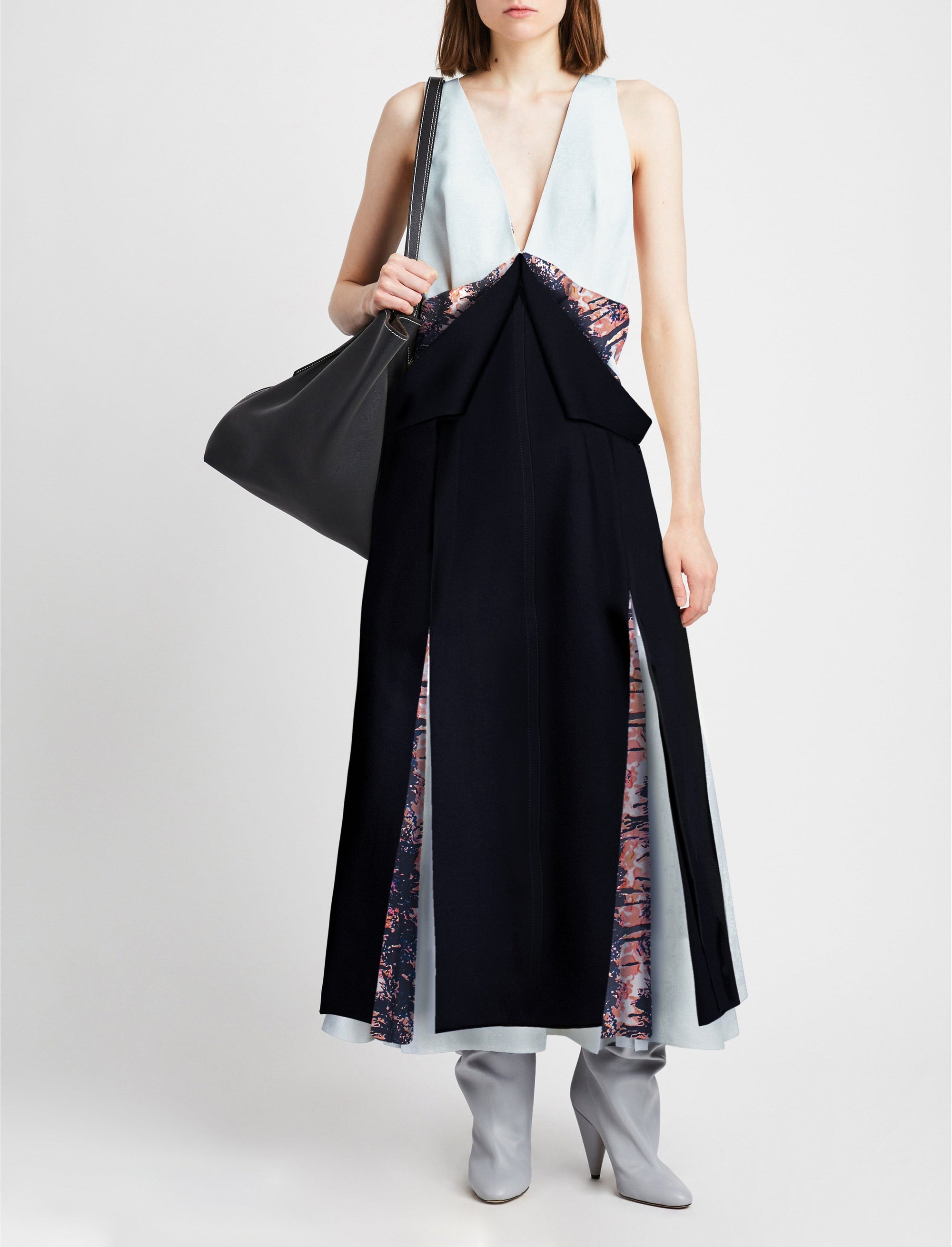Robe imprimée en laine - Black