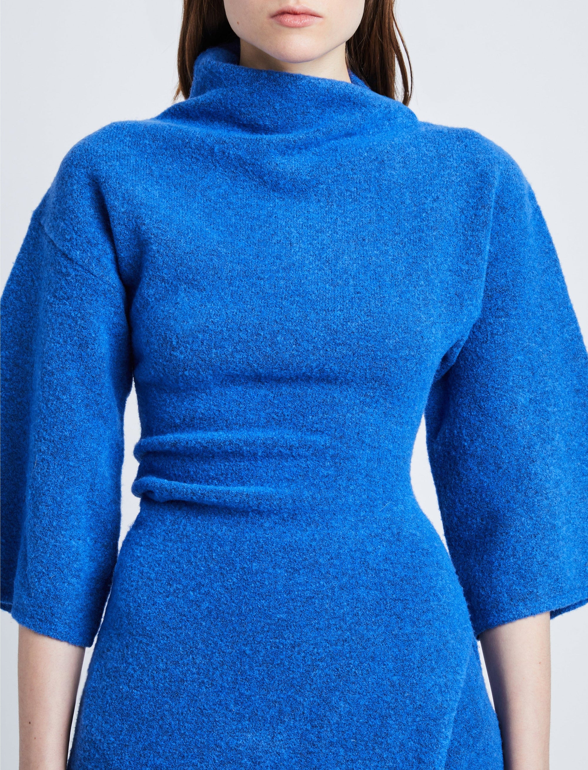 Robe midi à col montant - Azure