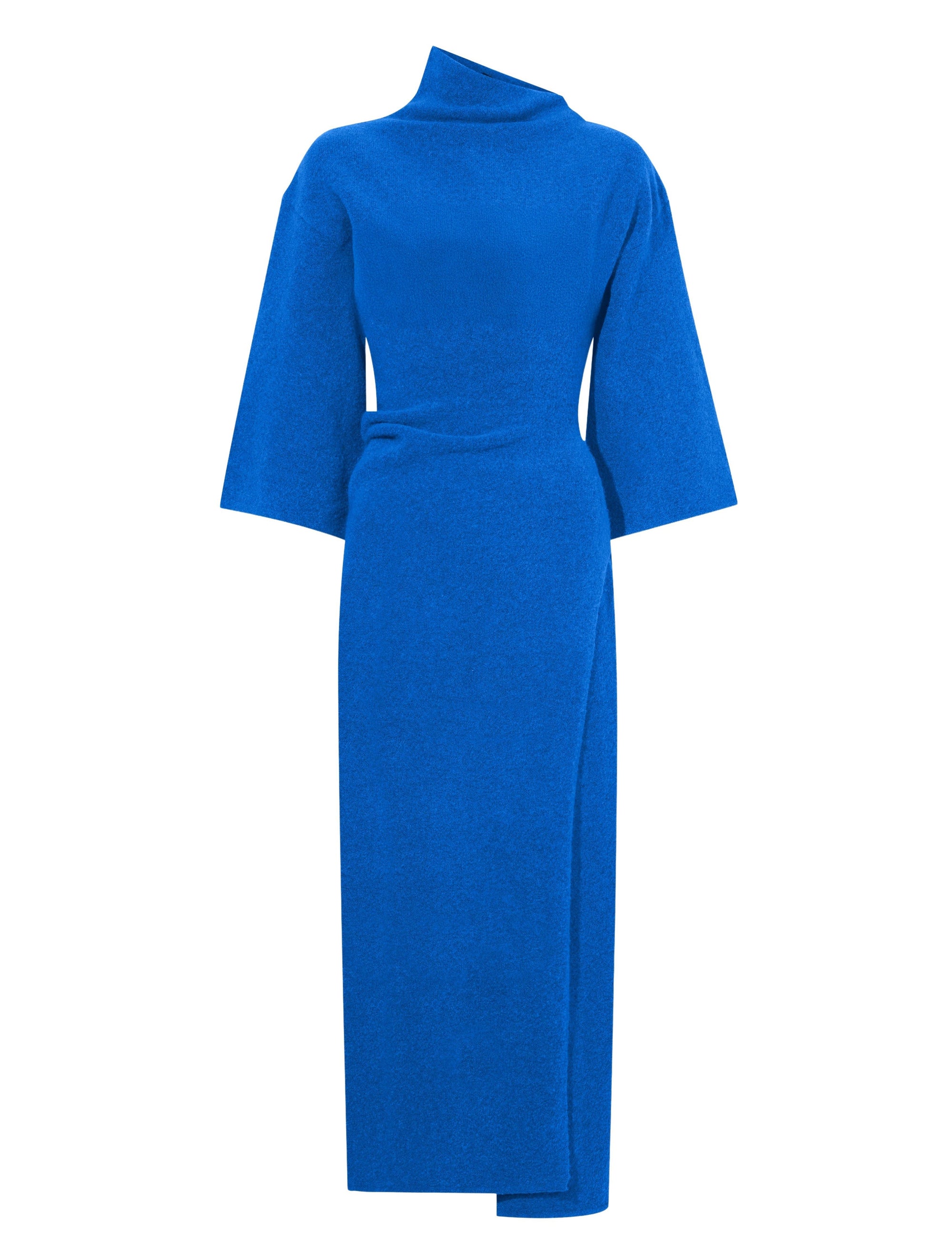 Robe midi à col montant - Azure