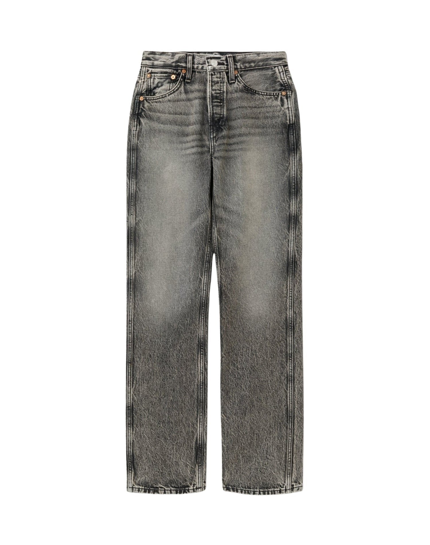 Jean loose taille haute 90's - Smoke