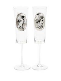 Set of 2 Cammei flutes - Black & White