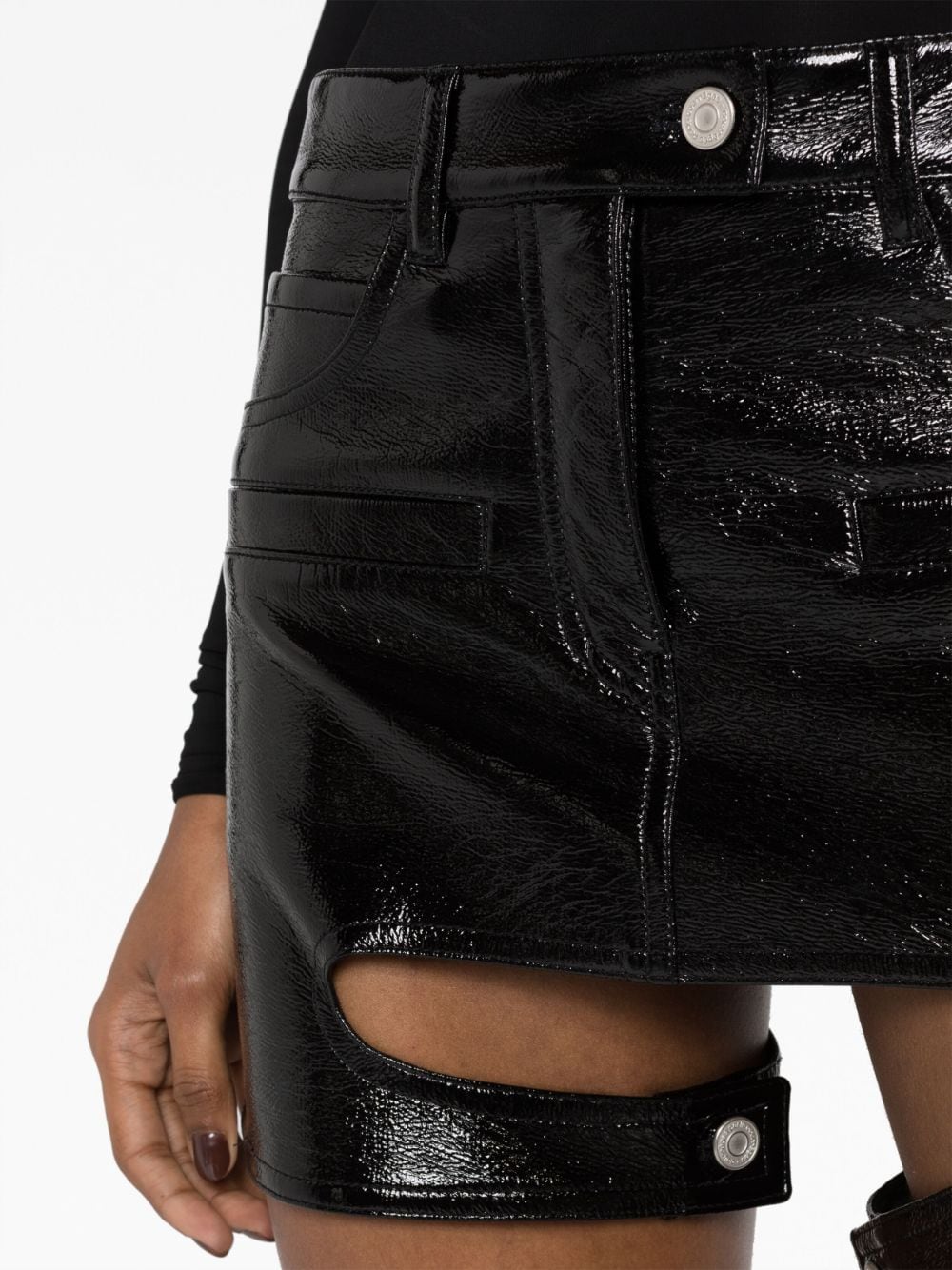 23pcs RELIQUAT 190€ / Jupe chaps en vinyle - Black
