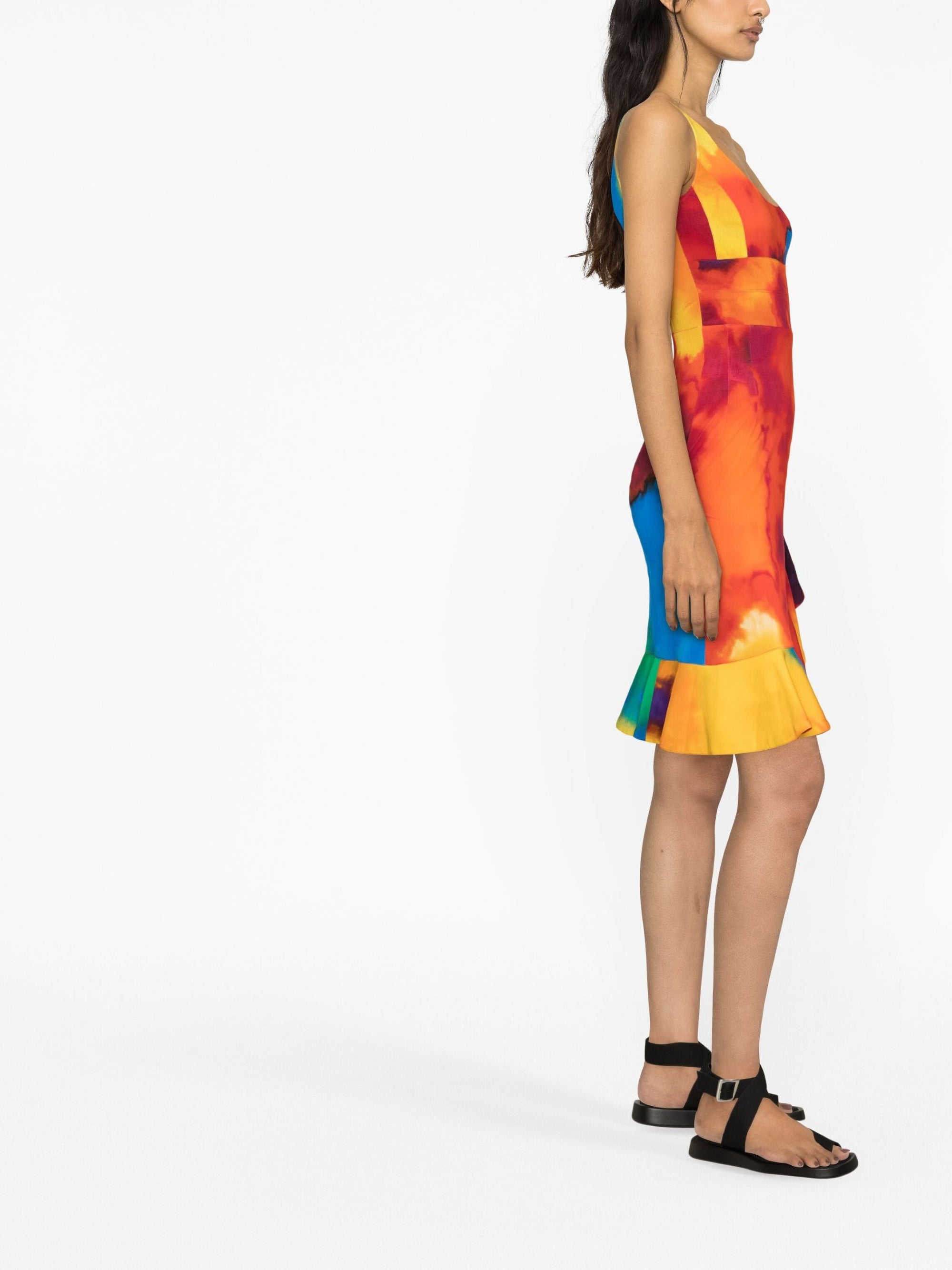 Second-skin dress with ruffles - Plastic Art