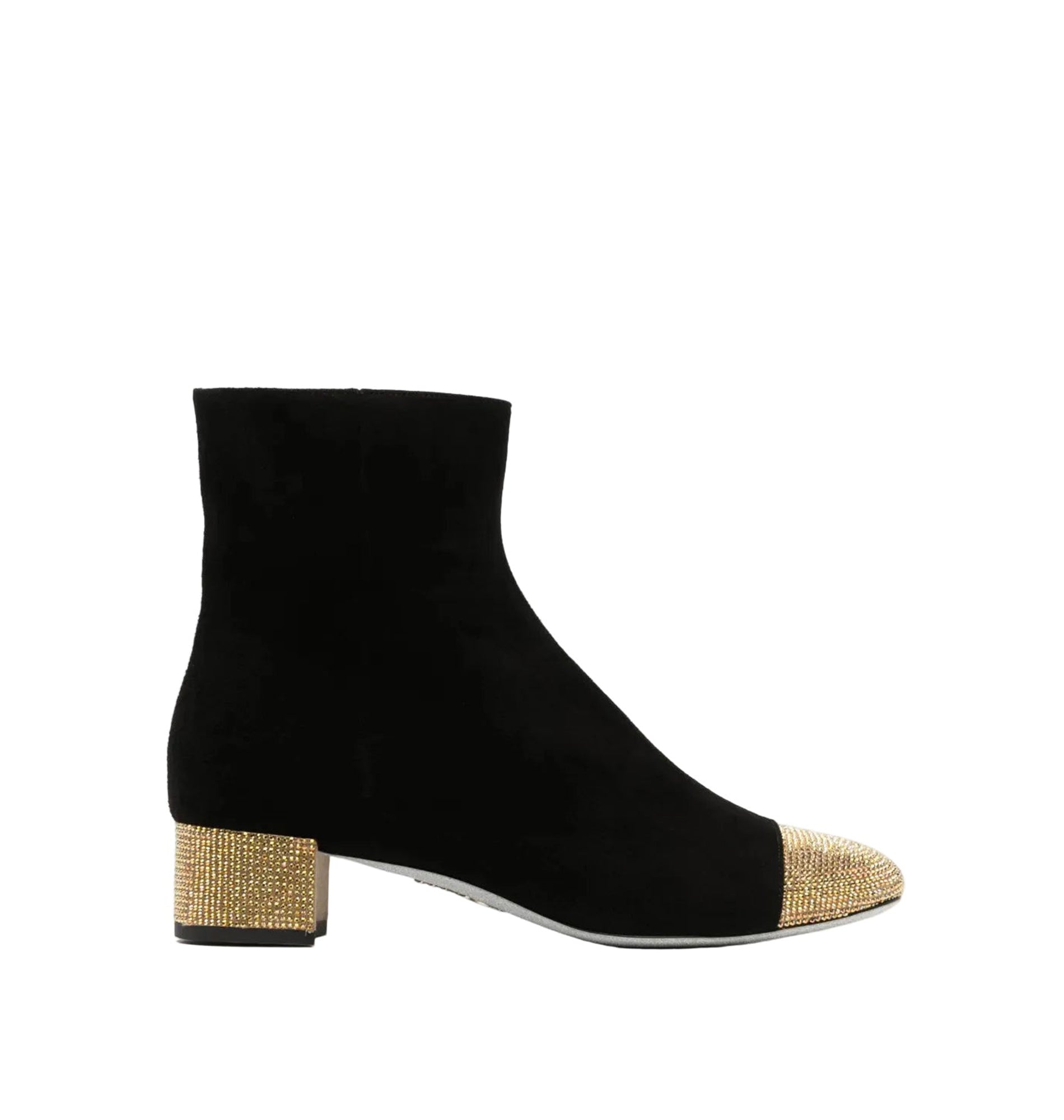 Bottines Bonne 40 à strass en daim - Nero & Sunshine