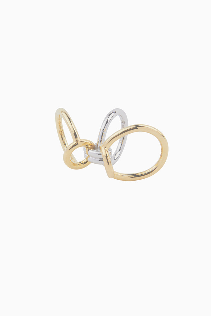 Bague Tryptich en vermeil & argent - Or & argent