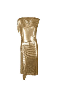 Robe mi-longue drapée - Doré