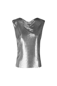 Débardeur drapé en minimesh - Silver