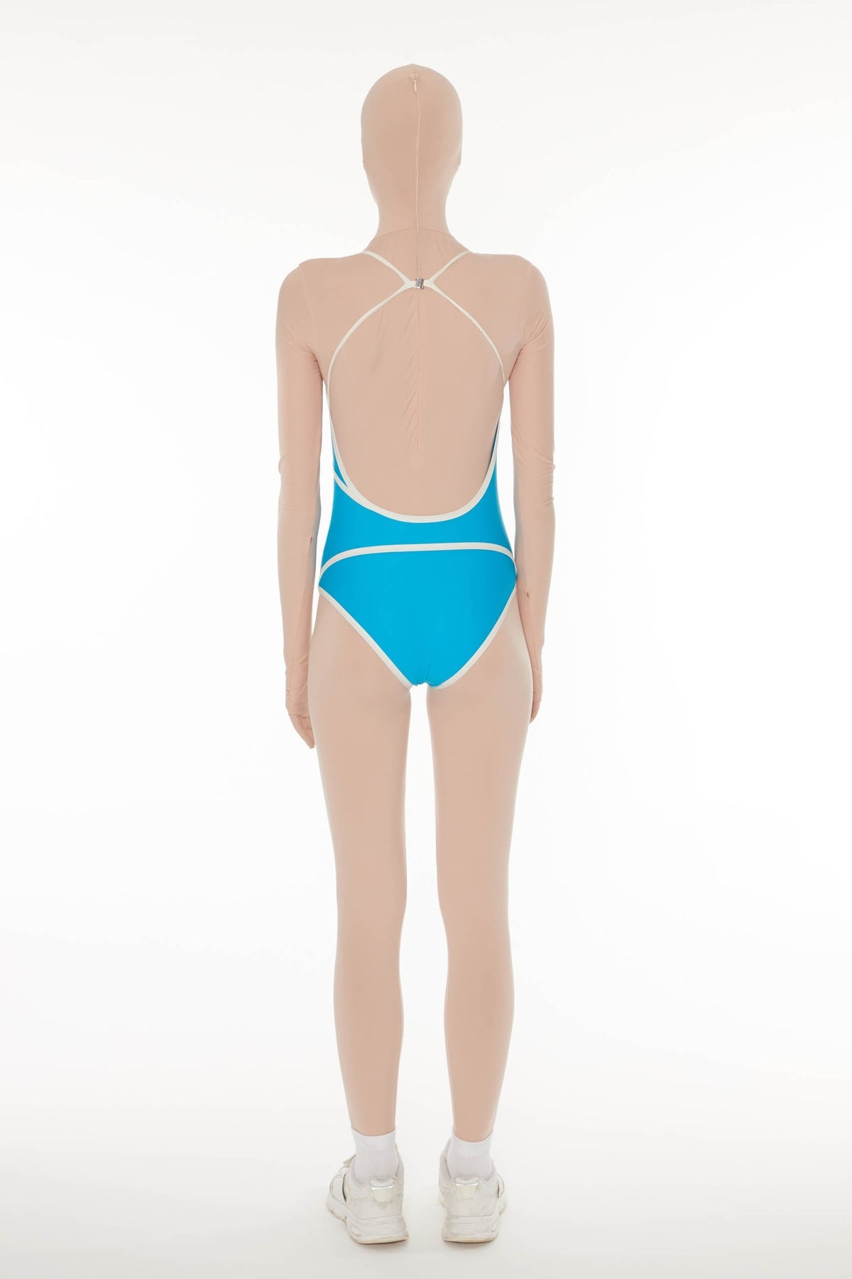 Maillot de bain une pièce unisexe - Blue & White