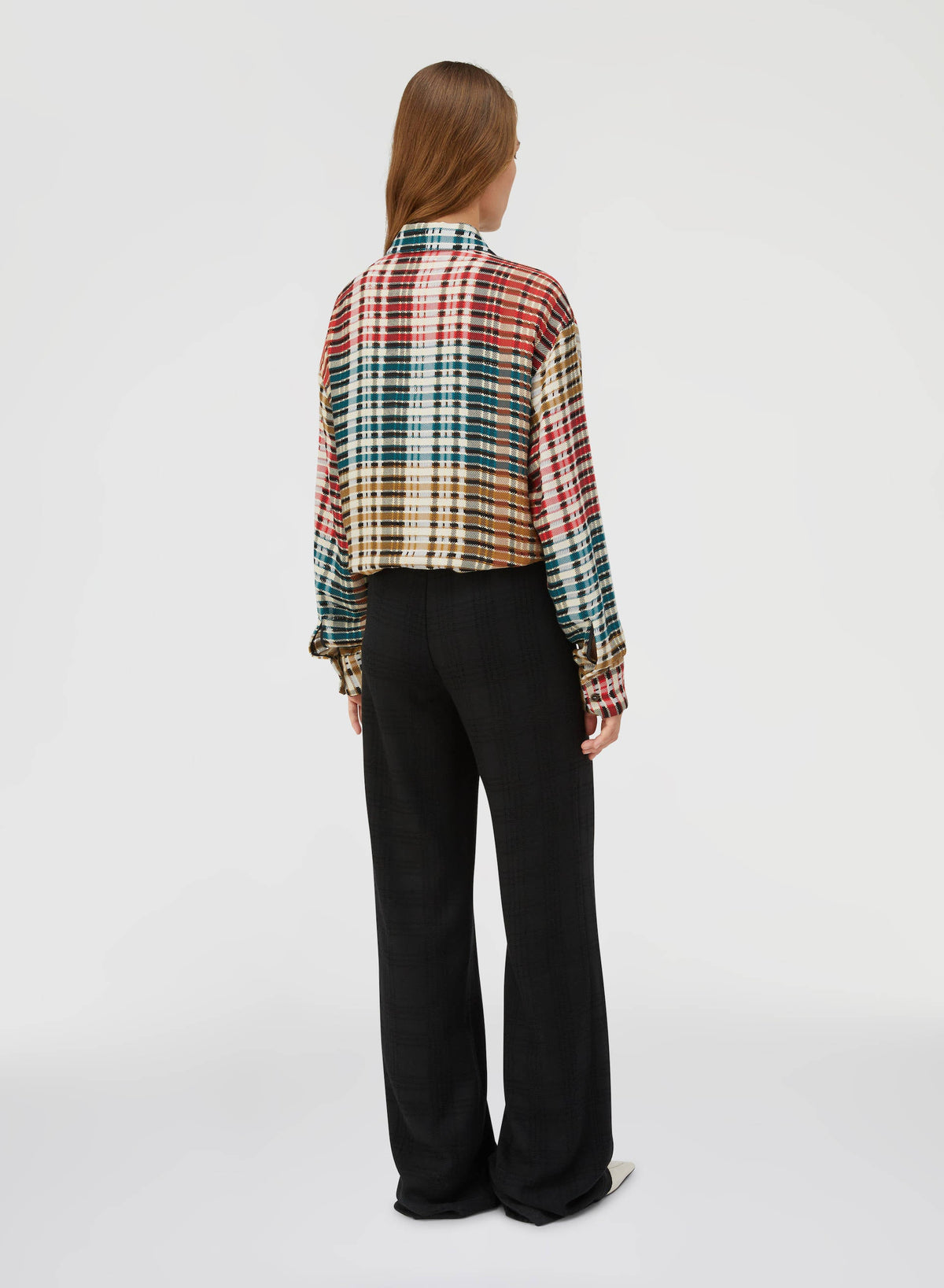 BLACK WEAVE SUPERLIGHT CASHMERE PANTS