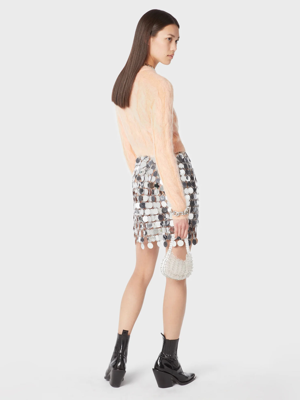 The Silver sparkle discs skirt