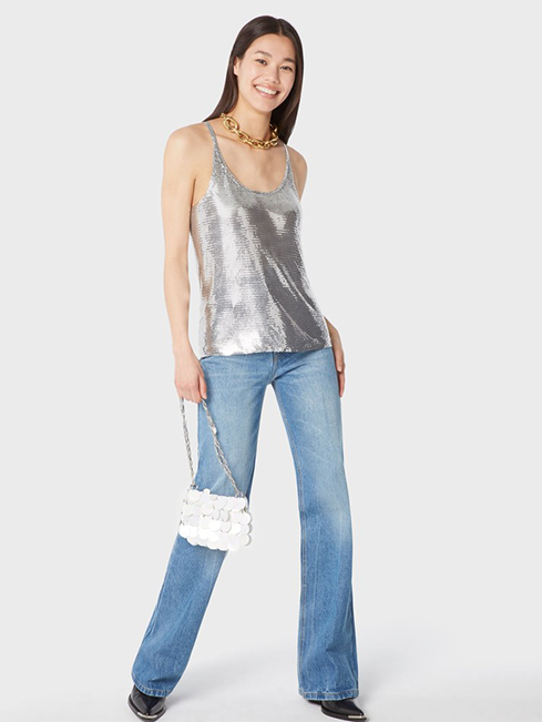 Silver chainmail top