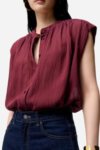 Blouse Clio en coton - Bordeaux