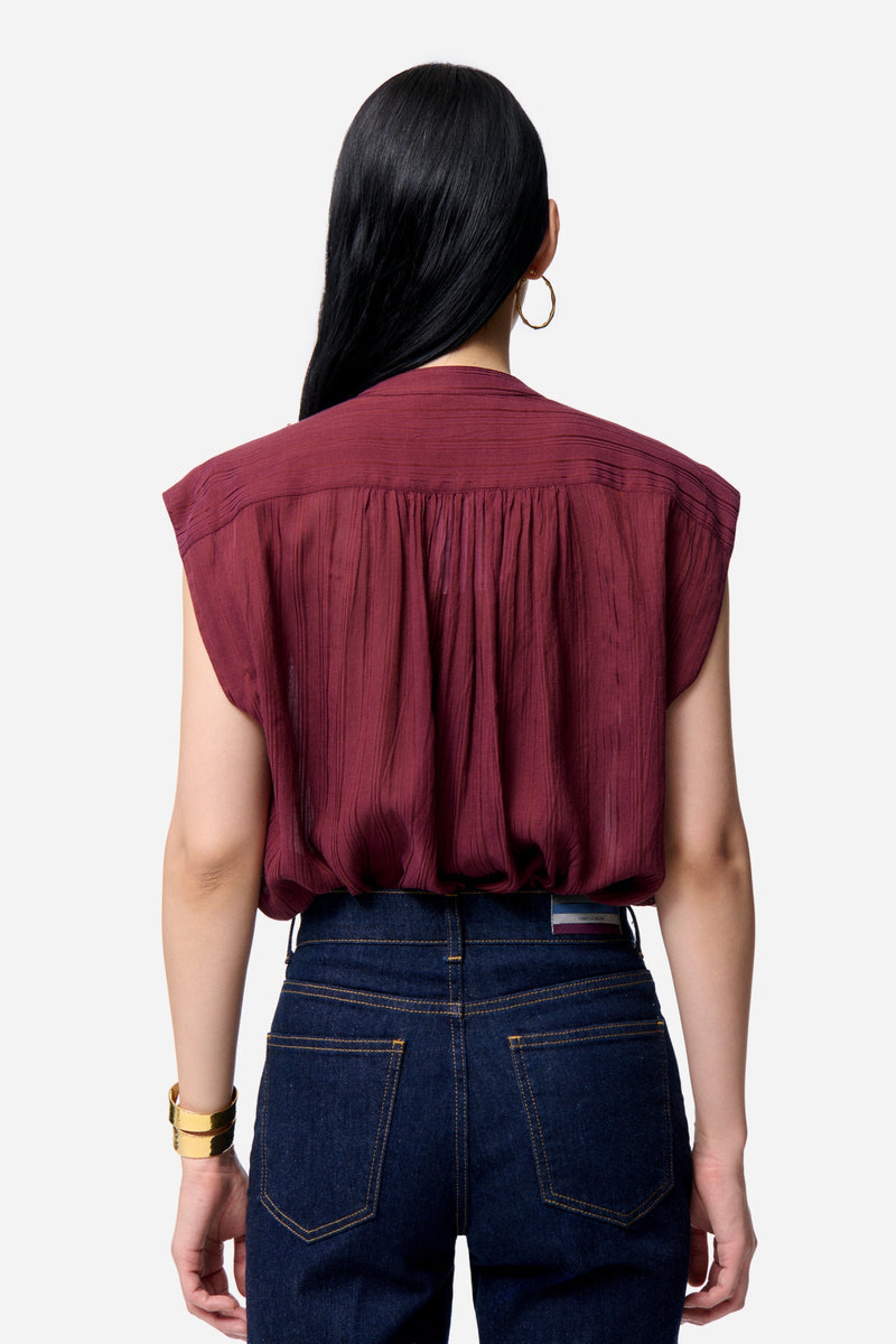 Blouse Clio en coton - Bordeaux