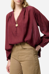 RECO : 110 // Blouse Nipoa en coton - Bordeaux