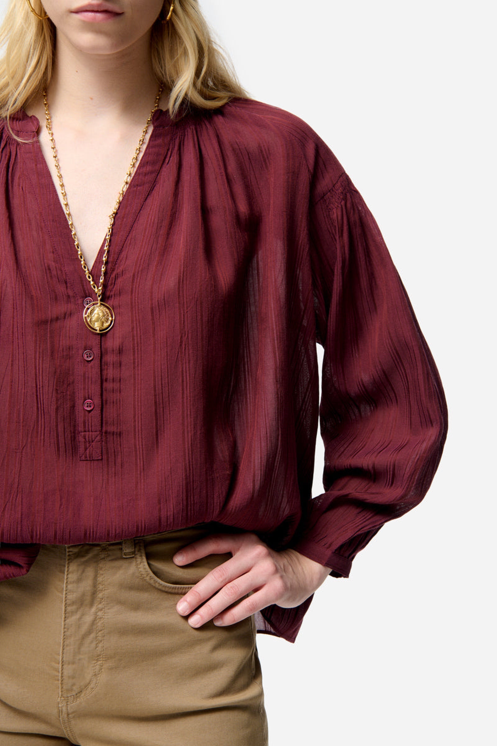 Blouse Nipoa en coton - Bordeaux