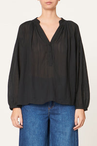 Blouse à col rond Nipoa - Noir